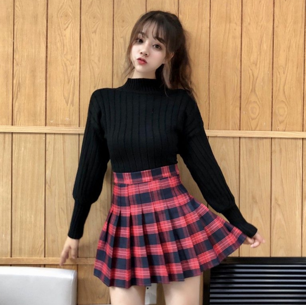 Plaid Pleated A-line Mini Skirt